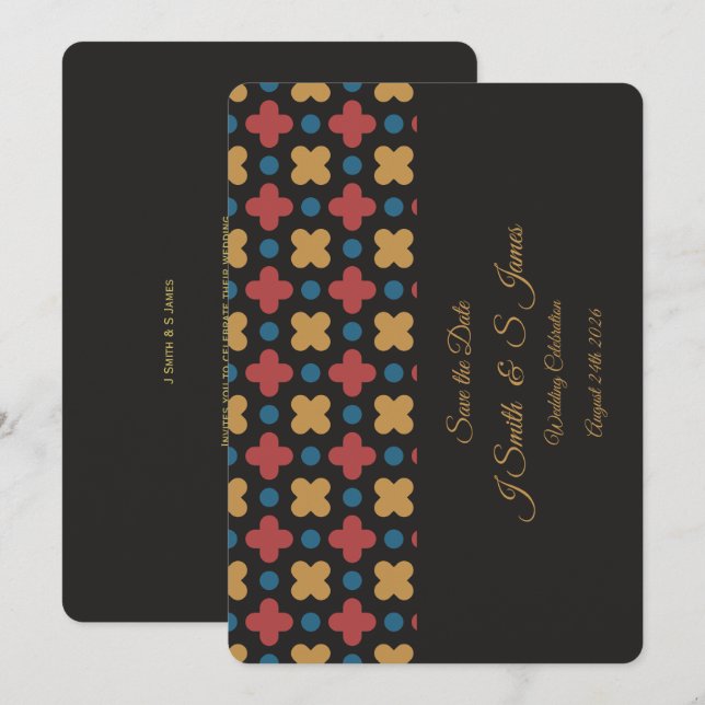 Modernised Retro Design for Save the Date (Front/Back)