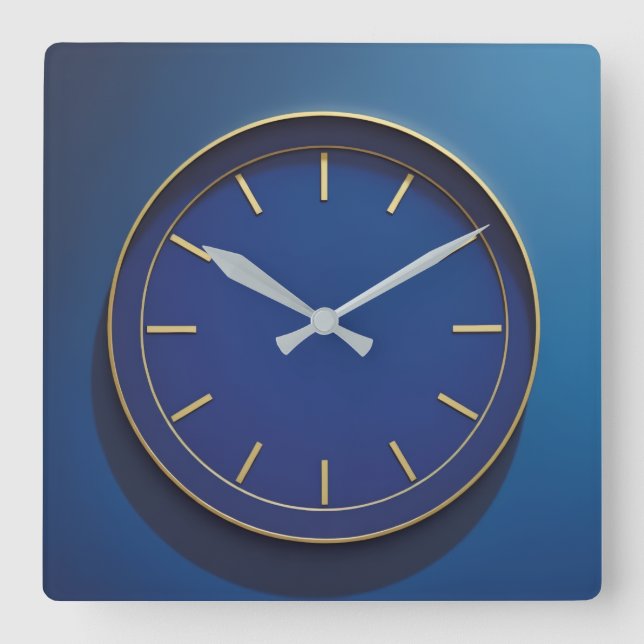 Modernist Blue Wall Clock (Front)