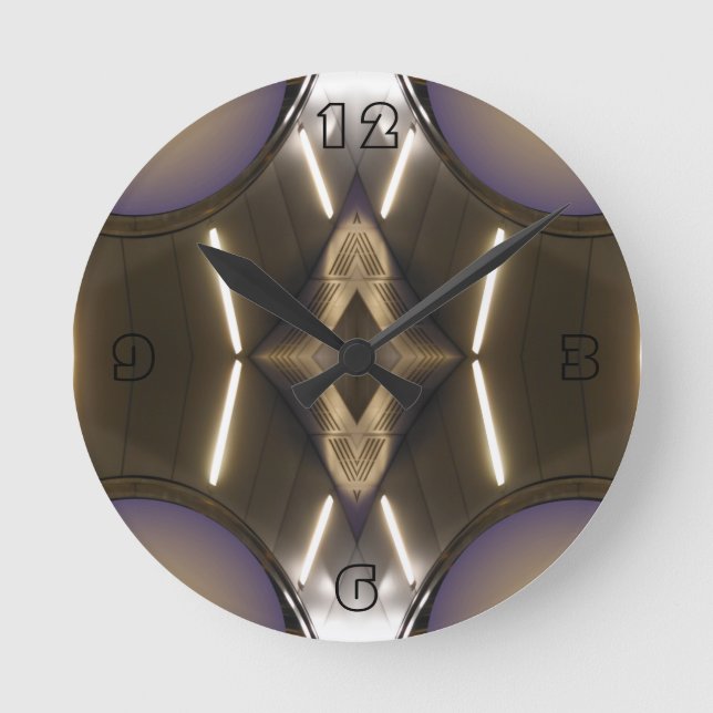 Modernist Chrome Contemporary Designer Clock (Front)