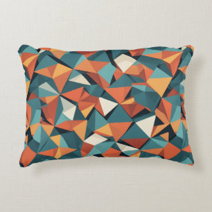 Modernist Facets Prism Orange Teal Decorative Cushion