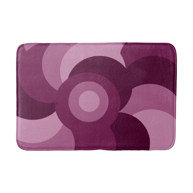modernist pink purple geometric pattern bath mat (Front)