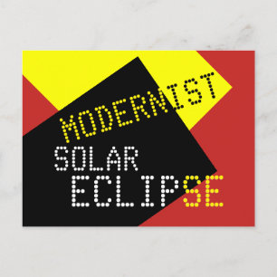 Modernist Solar Eclipse Funny customisable Invitation Postcard