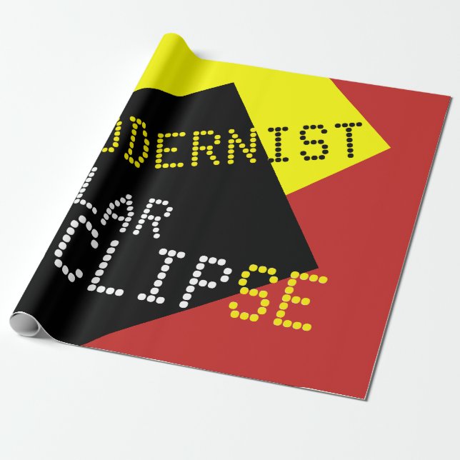 Modernist Solar Eclipse Funny customisable Wrapping Paper (Unrolled)