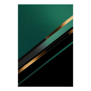 Modernity in Green and Gold Poster