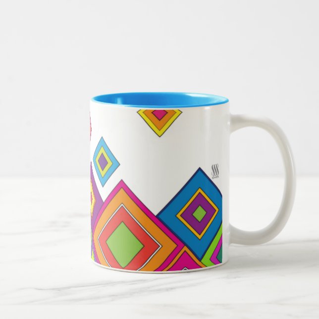ModernRetro Diamonds Two-Tone Coffee Mug (Right)