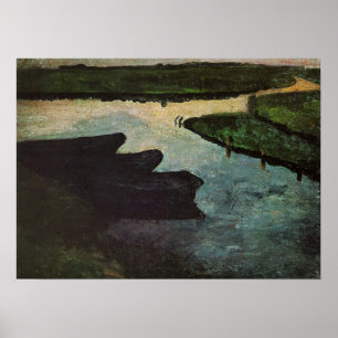 Modersohn-Becker - Marsh Channel With Peat Barges  Poster