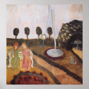 Modersohn-Becker - Women In Garden Fountain Poster