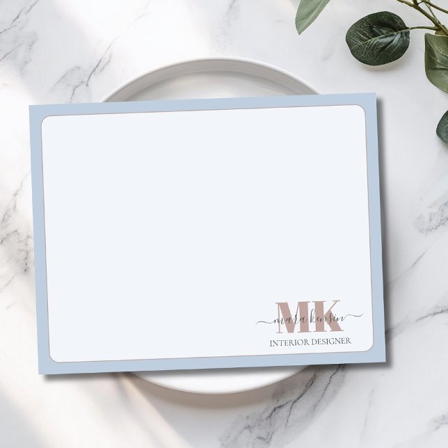 Modert Mocha Mousse Monogram Dusty Blue Card (Creator Uploaded)
