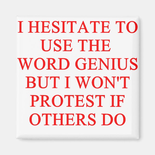 modest genius joke magnet (Front)