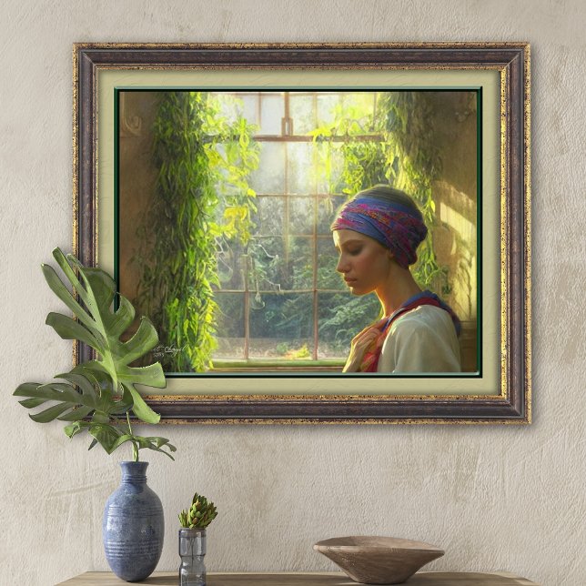 Modest Jewish Woman of Valour at Window Art Print (Creator Uploaded)