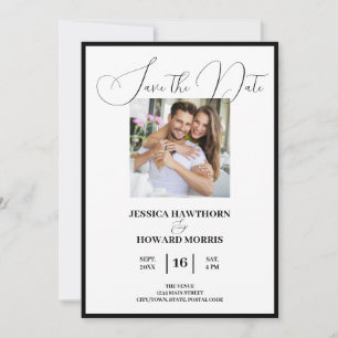Modest White Save the Date