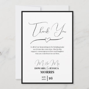 Modest White Thank You Card