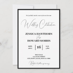 Modest White Wedding Invitation