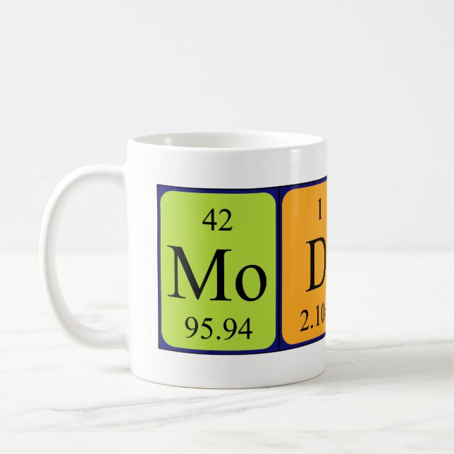 Modeste periodic table name mug (Left)