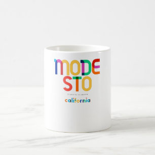 Modesto California Mid Century, Pop Art, Coffee Mug