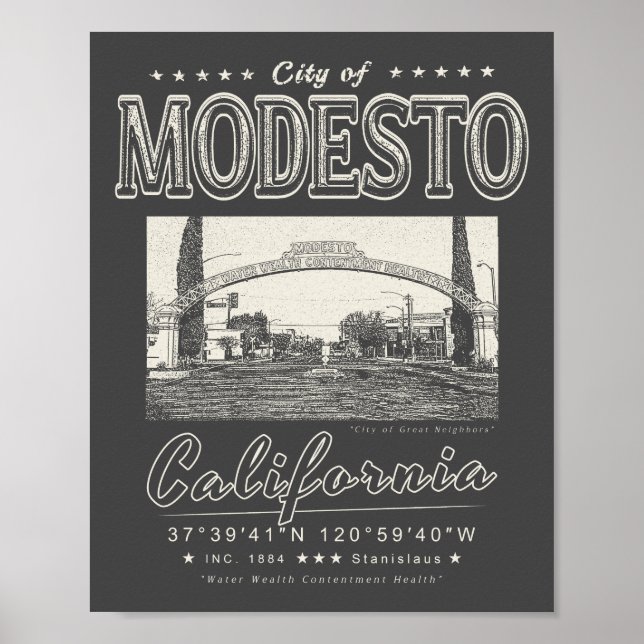 MODESTO STANISLAUS CALIFORNIA - MODESTO ARCH POSTER (Front)