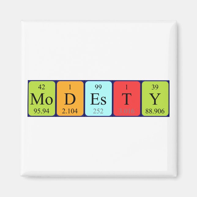 Modesty periodic table name magnet (Front)