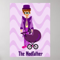 Modfather Funny Mod Sixties Cartoon Character Art