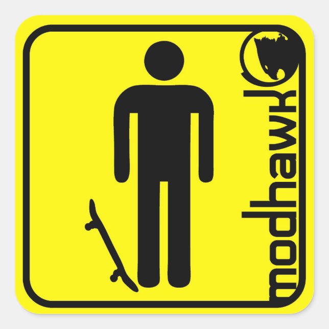 modhawk yellow square sticker (Front)