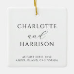 Modidern Wedding Ceramic Ornament<br><div class="desc">A simple modern minimalist wedding ornament for the newlyweds. Elegant classical serif typography.</div>