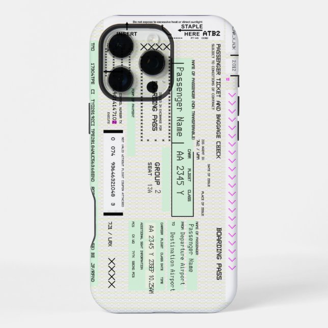 Modify This Airline Boarding Pass Ver2 iPhone Case (Back)