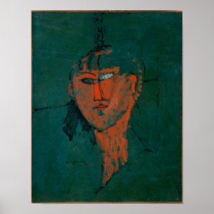 Modigliani Abstract Orange Green Art Print