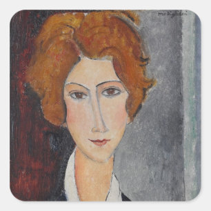 Modigliani Amedeo Portrait Square Sticker