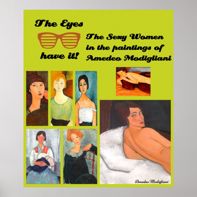 Modigliani Art Collage Poster (Front)