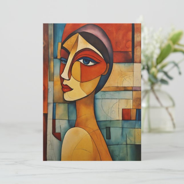 "Modigliani-Inspired Art Invites" Invitation (Standing Front)