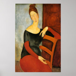 Modigliani Woman in Red Chair Print Modernist