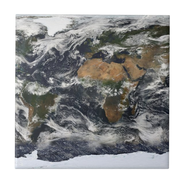 MODIS World Map Ceramic Tile (Front)