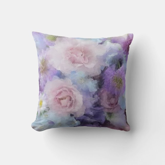 Modish Abstract Floral Pastel Colours Template Top Cushion (Front)
