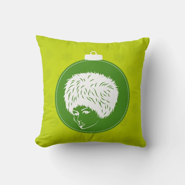Modish Lime Christmas Cushion (Front)