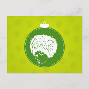Modish Lime Christmas Holiday Postcard