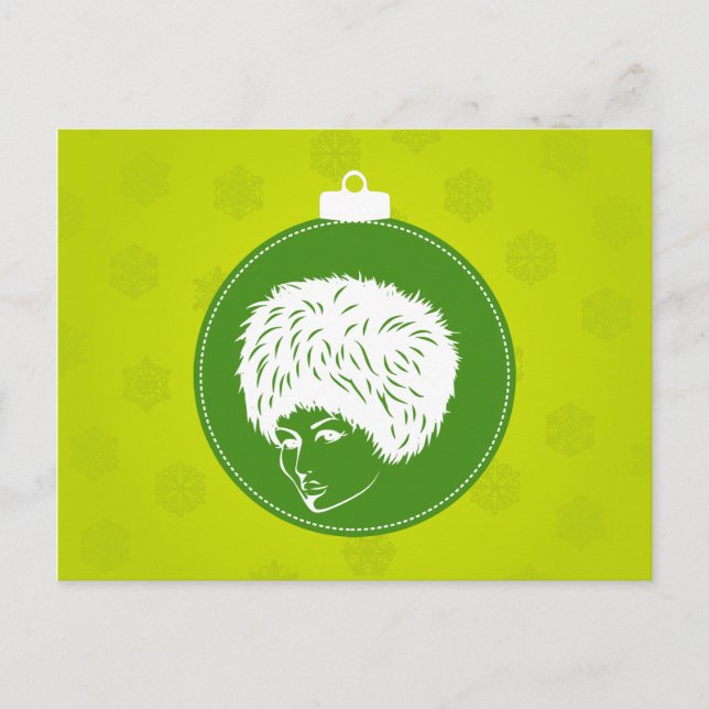 Modish Lime Christmas Holiday Postcard (Front)