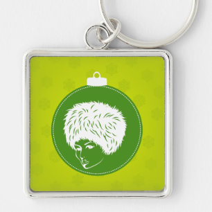 Modish Lime Christmas Key Ring