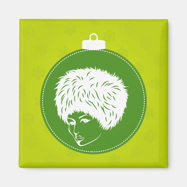 Modish Lime Christmas Magnet (Front)
