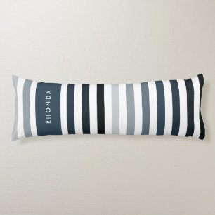 Modish Reflecting Pond Horizontal Stripes and Name Body Cushion