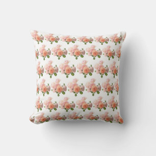 Modish Watercolor Roses Flowers Elegant Floral Cushion