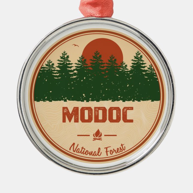 Modoc National Forest Metal Ornament (Front)