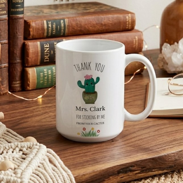 Modren Aesthetic Cactus Minimal Teacher Gift Coffee Mug (Creator Uploaded)