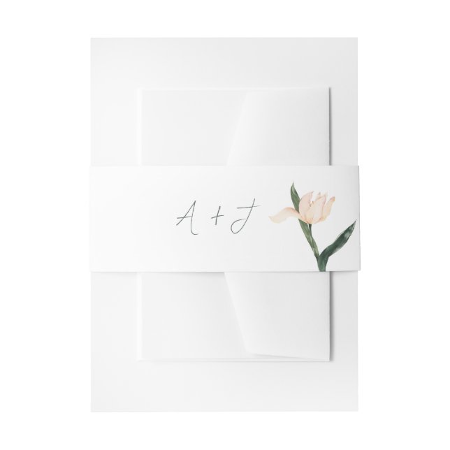 Modren blush pink floral Circle RSVP Card Invitation Belly Band (Front Example)