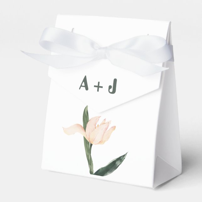 Modren blush pink floral favour box (Front Side)