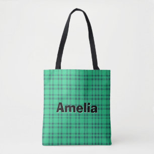 Modren elegant Green check Tote Bag