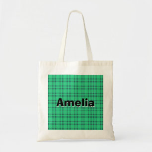 Modren elegant  Green check  Tote Bag