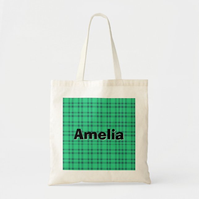 Modren elegant  Green check  Tote Bag (Front)