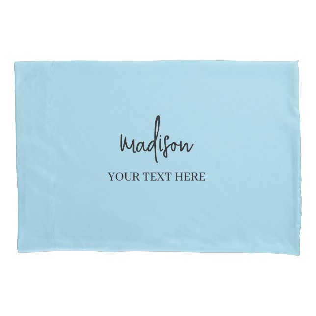 Modren light blue Signature With Text  Pillow Case (Front)