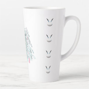 MODRN ART WHITE SILVER LESS IS MORE LATTE MUG