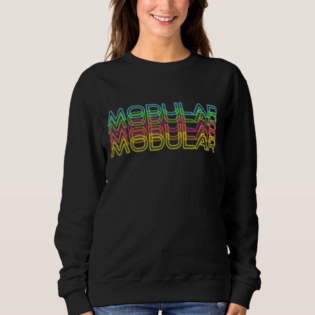 Modular  80s Retro Analogue Synthwave Synthesizer Sweatshirt (Front)