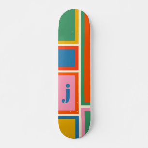 Modular Colourful Geometric Pattern with Initial Skateboard